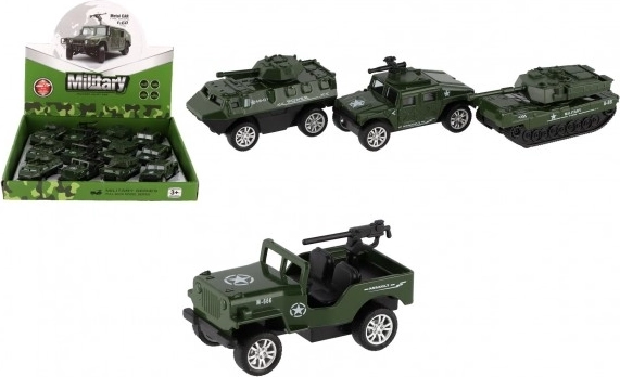 Set de vehículos militares con mecanismo de retroceso