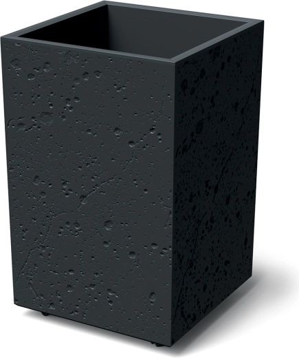 Macetero Sierra Square High efecto hormigón 38,5 cm – negro