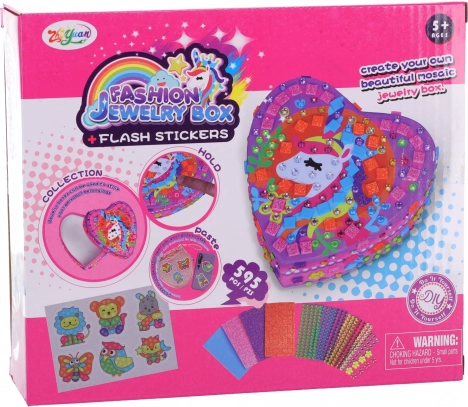 Caja con forma de corazón para cuentas y pintura de diamantes para niños