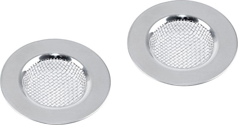Colador de acero inoxidable para fregadero 6,5 cm, set de 2 uds.