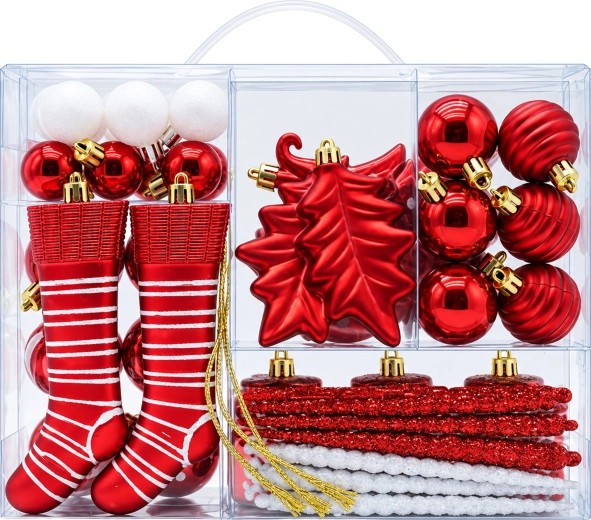 Adornos navideños irrompibles para el árbol, juego de 38 piezas