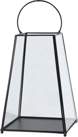 Farol minimalista de metal cónico 21 × 21 × 31,5 cm