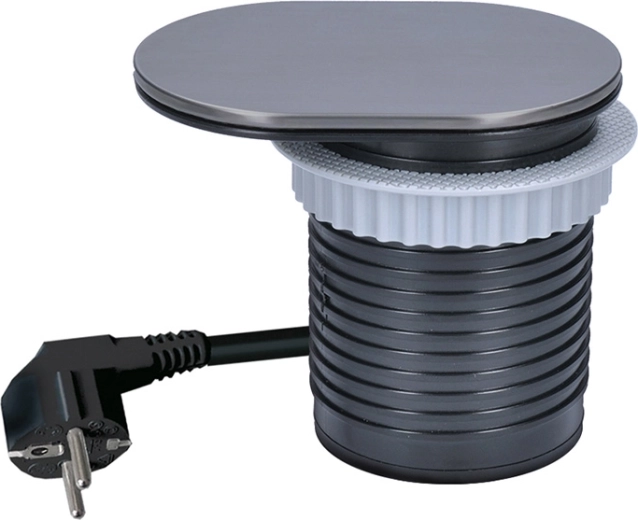 Montaje empotrado en tablero y cable de 2 m con enchufe acodado