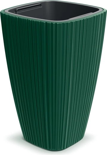 Maceta Oro 29 cm verde oscuro con inserto interior