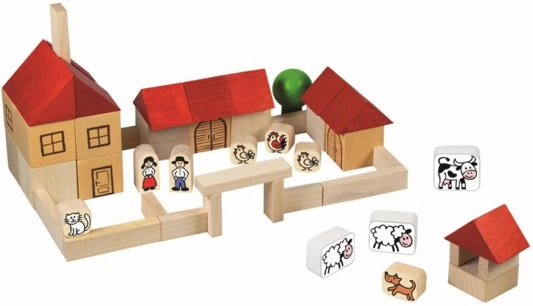 Detoa juego de construcción de madera granja