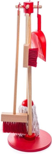 Bigjigs Toys set infantil de limpieza – rojo