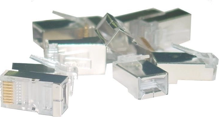 Conector RJ45 blindado categoría 6, universal para cable rígido y multifilar, 8P8C, 100 uds