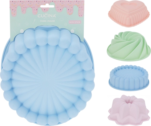 Moldes de silicona para hornear – rosca, corazón, flor y espiral