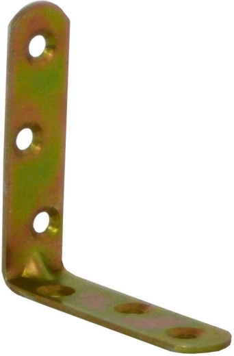 Escuadra de montaje con nervadura 70 × 18 × 2 mm, zincado amarillo (15 uds)