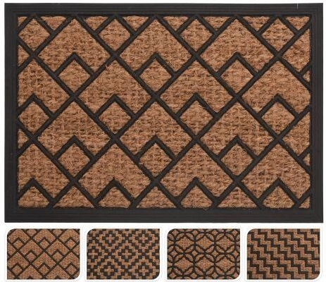 Felpudo exterior de goma y coco 40 × 60 cm – mix de decoraciones