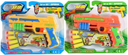 Pistola de plástico con balas de espuma