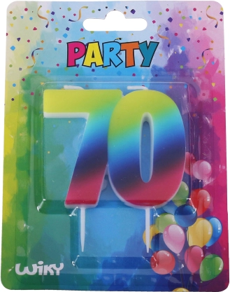 Vela de fiesta Arcoíris 70