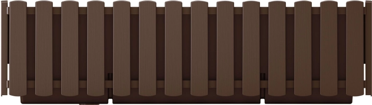 Jardinera para barandilla con diseño de listones 58 cm – marrón