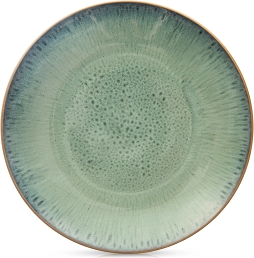 Plato llano de cerámica Glaze 27 cm – esmalte reactivo verde