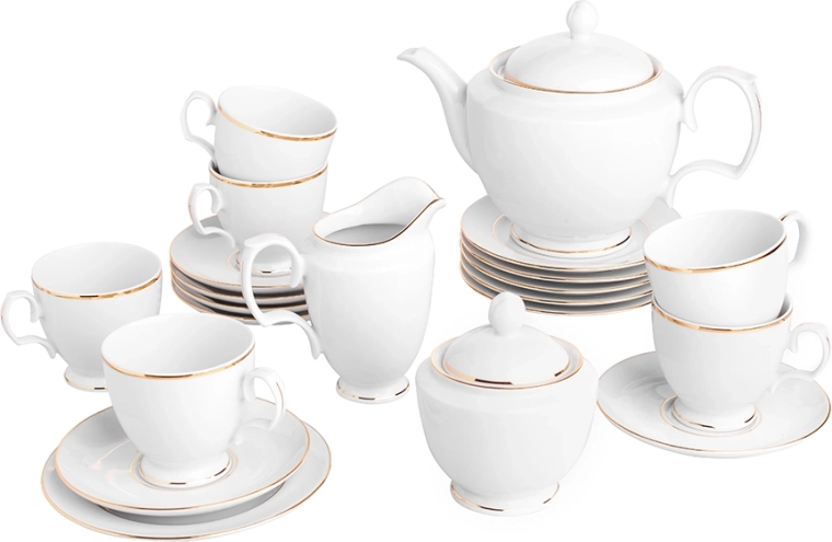 Servicio de café Mariapaula klasyka – línea dorada