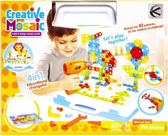 Kit educativo creativo de atornillado en maletín con herramientas - 1 unidad