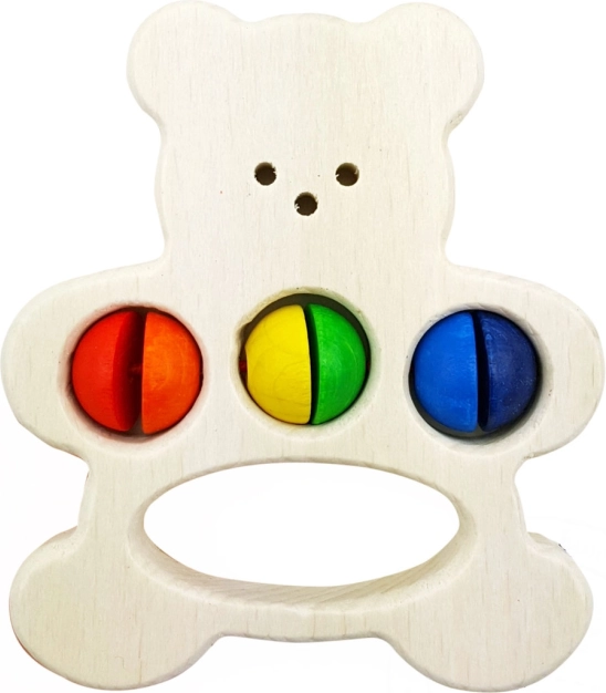Sonajero Oso Juguete de Madera