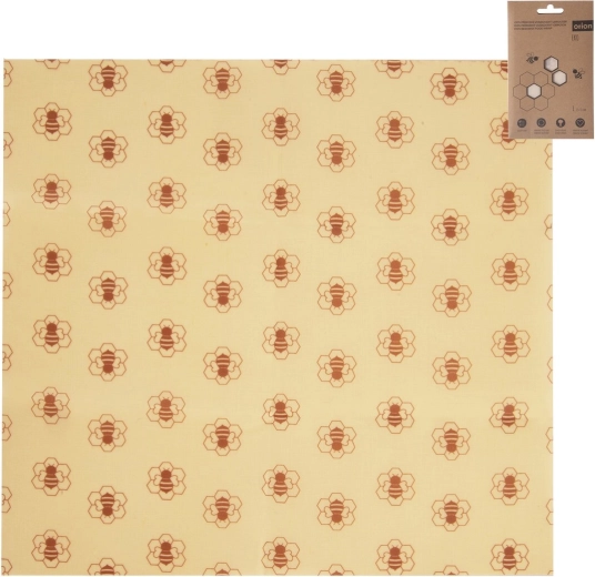 Paño encerado ecológico para alimentos de algodón y cera de abeja 35 × 33 cm