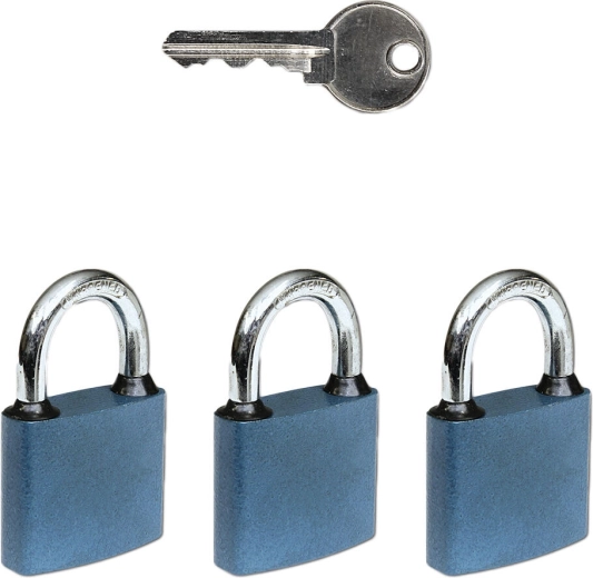 Juego de candados OVAL 45 con llave común, 3 uds.