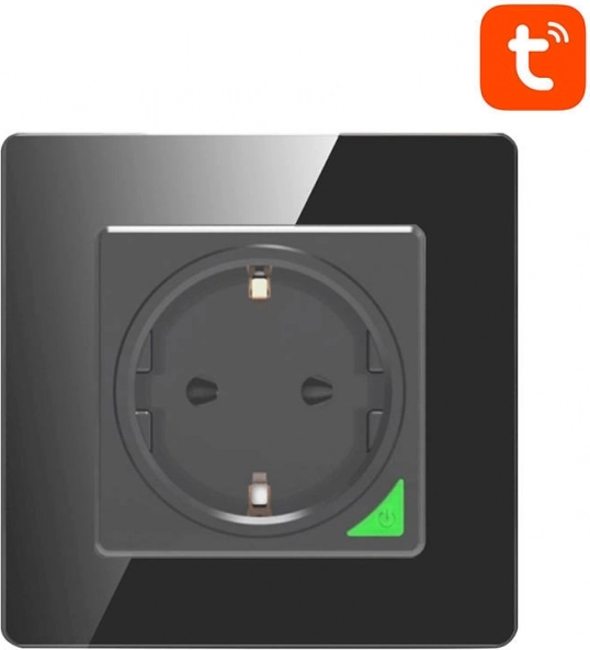Toma de pared inteligente Wi‑Fi Avatto TUYA, negra