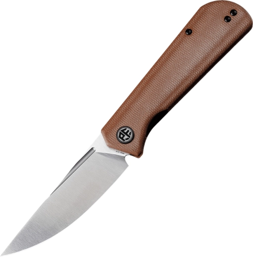 Navaja plegable PETRIFIED FISH Viking, hoja satinada 9,2 cm, micarta marrón
