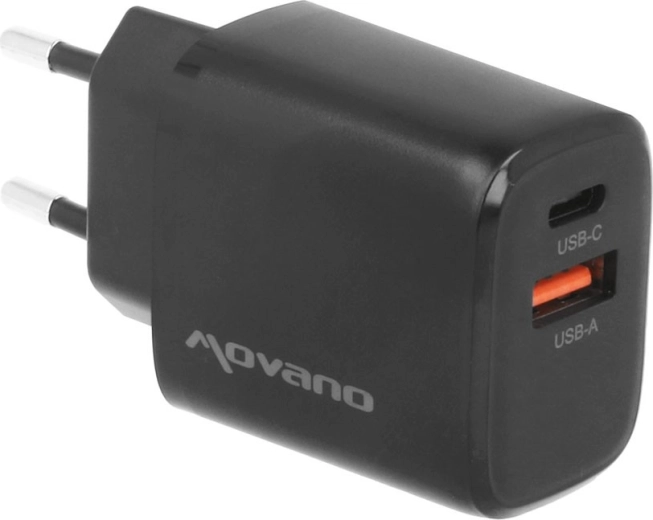 Dos puertos: USB‑C PD + USB‑A