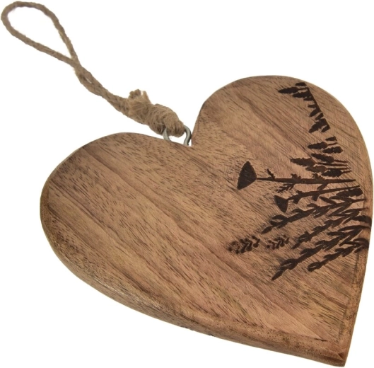 Decoración colgante Corazón de madera de mango Louka