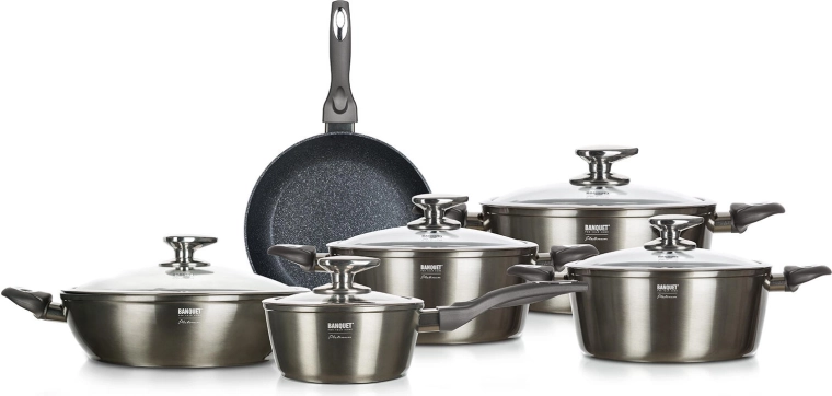Set de utensilios de cocina Banquet Metallic Platinum - 11 piezas