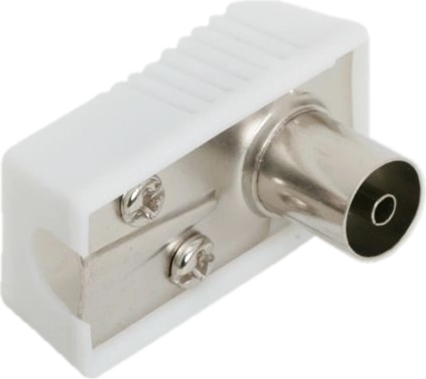 Toma coaxial de TV de 90°
