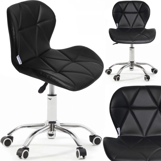 Silla de oficina infantil negra Bauerkraft de ecopiel