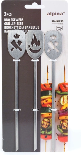 Brochetas para barbacoa de carne y verduras, 3 unidades