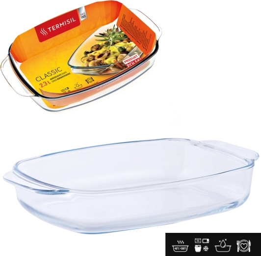 Fuente rectangular refractaria de vidrio borosilicato 2,3 l TERMISIL