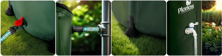 Extracción de agua fácil: grifo y conexión de manguera