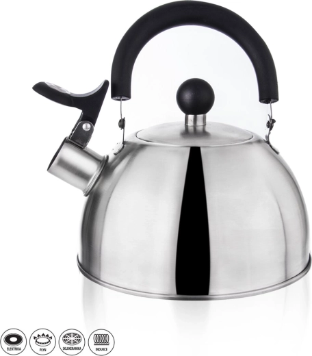 Tetera de acero inoxidable con silbato mate 2 l