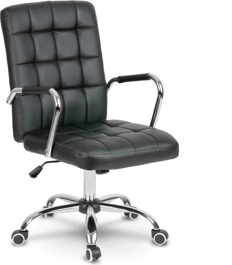 Silla de oficina Benton negra de piel sintética