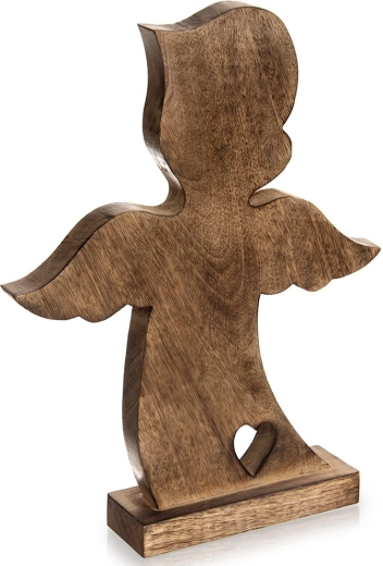 Figura navideña de madera: ángel de madera de mango 38,5 cm