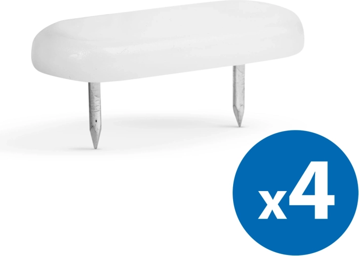 Protectores de plástico para muebles con clavos, blancos, 4 unidades
