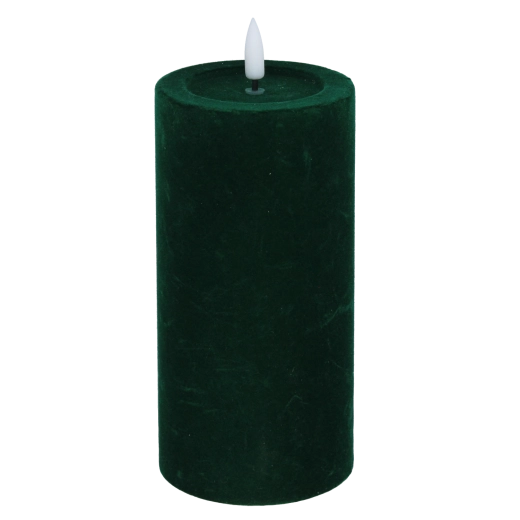 Vela LED con llama parpadeante, aterciopelada rojo-verde 7,5 × 18,5 cm - 1 pieza