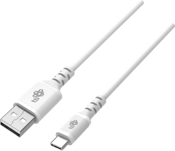 Cable de silicona USB–USB‑C de 1 m blanco con soporte QUICK CHARGE