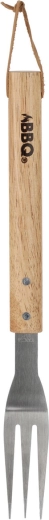 Tenedor para parrilla de acero inoxidable con mango de madera 46 cm