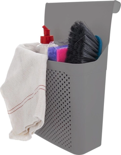 Cesta colgante de plástico para puerta de armario 24 × 12 × 35 cm