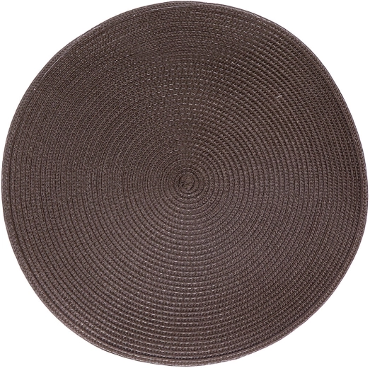 Mantel individual redondo de plástico Tondo 38 cm marrón