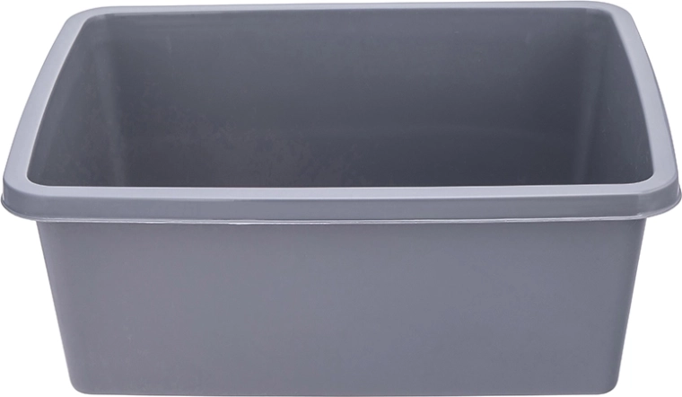 Cuenco rectangular de plástico gris 8 l