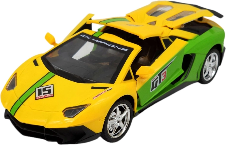 Coche deportivo teledirigido con luces LED amarillo