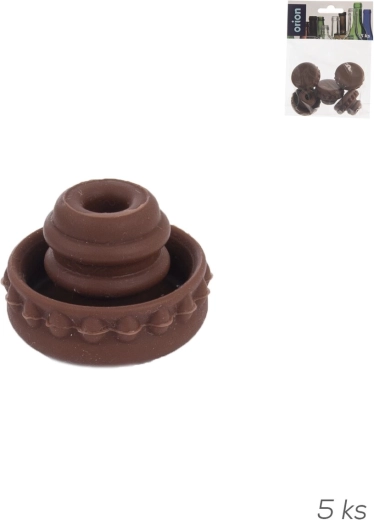 Tapón de silicona 3,5 cm, marrón (5 uds)