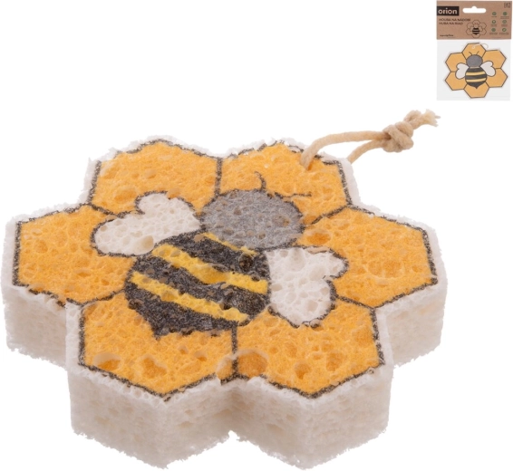 Esponja EKO para vajilla de celulosa y algodón con motivo de abeja