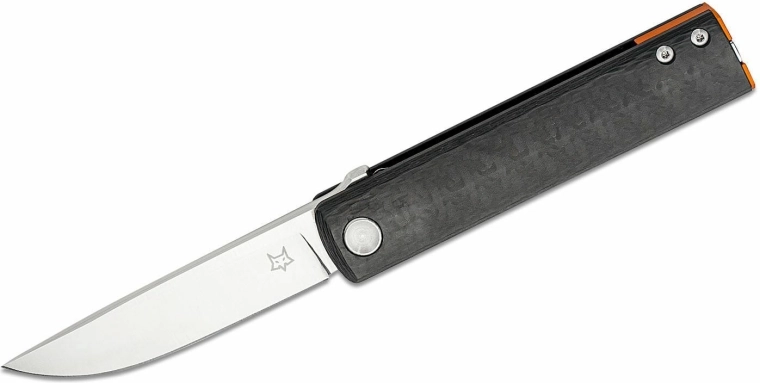 Navaja de bolsillo Fox Knives FX-543 CFO Chnops 7,5 cm, negro/naranja, fibra de carbono
