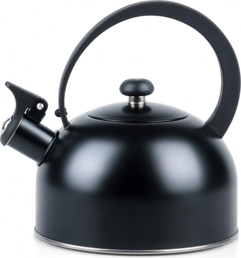 Tetera silbadora de acero 2 l, negro mate
