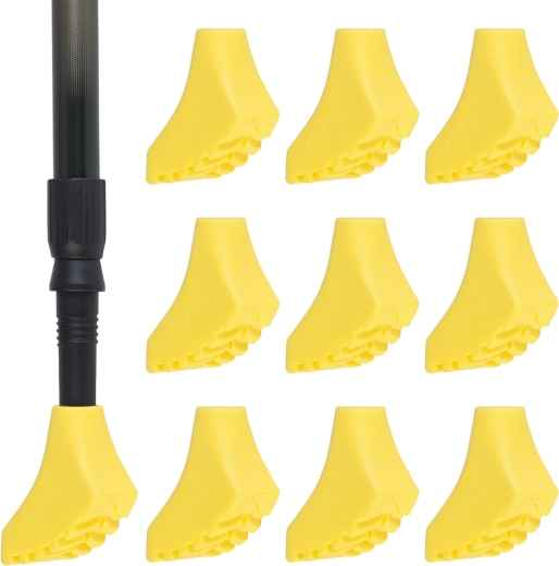 Punteras de goma para bastones de nordic walking 10 uds amarillas