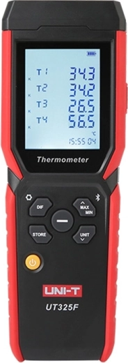 Uni-T UT325F termómetro de cuatro canales con termopares